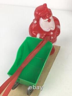 Rare Santa Clipper Box, Santa, Sled & Reindeer Candy Container Rosen Rosbro