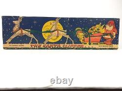 Rare Santa Clipper Box, Santa, Sled & Reindeer Candy Container Rosen Rosbro