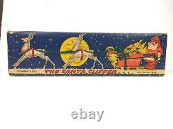 Rare Santa Clipper Box, Santa, Sled & Reindeer Candy Container Rosen Rosbro