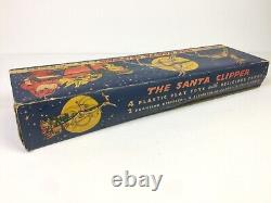 Rare Santa Clipper Box, Santa, Sled & Reindeer Candy Container Rosen Rosbro