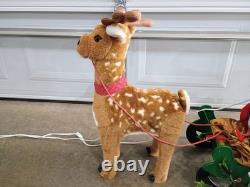 Rare Vintage 1993 Santa's Best Animated Santa, Reindeer and Sleigh Working Withbox