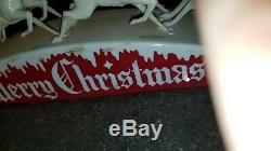 Rare Vintage Royal Santa Sleigh And Reindeers lights up