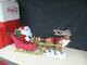 Rare Vintage Trim A Home Animated Huge Christmas Reindeer & Santa On Sleigh
