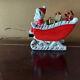 Rare Vintage Two Piece Ceramic Santa Sleigh With Gifts And Reindeer