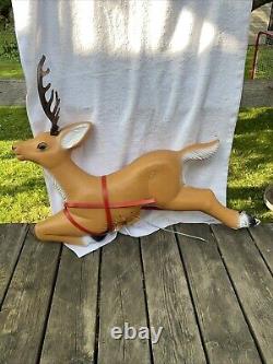 Reindeer Blow Mold Christmas 32 For Santa's Sleigh Vintage