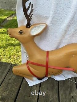 Reindeer Blow Mold Christmas 32 For Santa's Sleigh Vintage