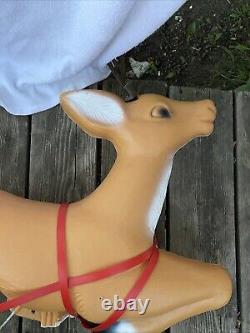 Reindeer Blow Mold Christmas 32 For Santa's Sleigh Vintage