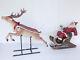 Reindeer Pulling Santa Claus In Sleigh Large Christmas Prop Display