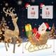 Reindeer & Santa Sleigh Set, Champagne Gold Perfect For Outdoor Christmas