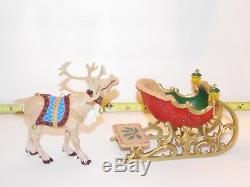 Reindeer Sleigh Sled Santa Dollhouse Miniatures Christmas Xmas Winter Animals