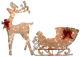 Reindeer And Santas Sleigh With Led Lights Christmas Decoration