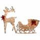 Reindeer And Santas Sleigh With Led Lights Christmas Holiday Outdoor Yard Decor