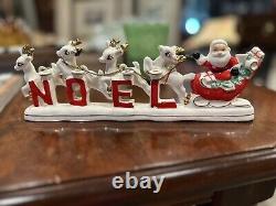 Relco Noel Santa Sleigh Reindeer Christmas Taper Candle Holder 1950smcm Japan Eu