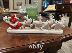 Relco Noel Santa Sleigh Reindeer Christmas Taper Candle Holder 1950smcm Japan Eu