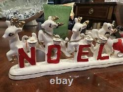 Relco Noel Santa Sleigh Reindeer Christmas Taper Candle Holder 1950smcm Japan Eu