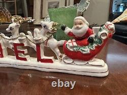 Relco Noel Santa Sleigh Reindeer Christmas Taper Candle Holder 1950smcm Japan Eu