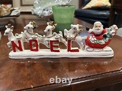 Relco Noel Santa Sleigh Reindeer Christmas Taper Candle Holder 1950smcm Japan Eu