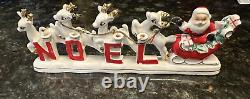 Relco Noel Santa Sleigh Reindeer Christmas Taper Candle Holder 1950smcm Japan Eu