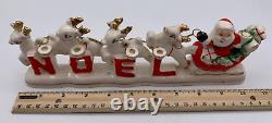 Relco Santa Sleigh Chained Reindeer NOEL Candleholder withBox Candles 1950s Japan