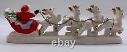 Relco Santa Sleigh Chained Reindeer NOEL Candleholder withBox Candles 1950s Japan