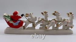 Relco Santa Sleigh Chained Reindeer NOEL Candleholder withBox Candles 1950s Japan