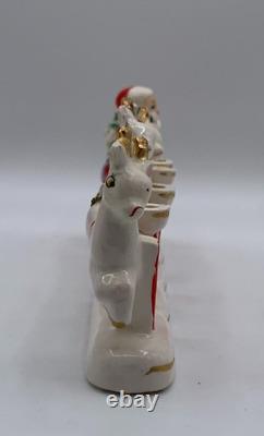 Relco Santa Sleigh Chained Reindeer NOEL Candleholder withBox Candles 1950s Japan