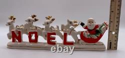 Relco Santa Sleigh Chained Reindeer NOEL Candleholder withBox Candles 1950s Japan