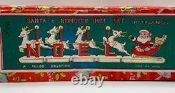 Relco Santa Sleigh Chained Reindeer NOEL Candleholder withBox Candles 1950s Japan