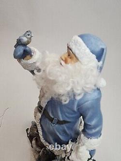 Roman Joseph's Studio Powder Blue Santa with Animals On Sled Rare 633235