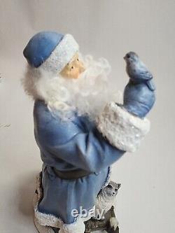 Roman Joseph's Studio Powder Blue Santa with Animals On Sled Rare 633235