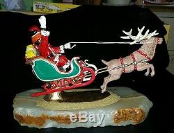 Ron Lee 1985 Clown Santa Sleigh Christmas Reindeer LARGE 11 1/2 Long 13 Lbs