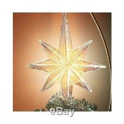 Rotating Christmas Tree Topper Illuminated Santa Sleigh Reindeer Star Light New