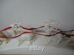 Royal Electric Christmas Light Santa Sleigh w Rudolph The Red Nosed Reindeer