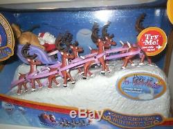 Rudolph Red Nosed Reindeer Santa's Sleigh Team with Music Set New in Box NIB