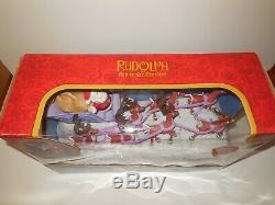 Rudolph Red Nosed Reindeer Santa's Sleigh Team with Music Set New in Box NIB