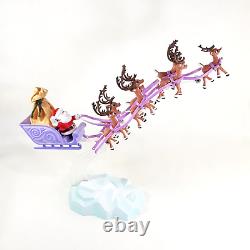Rudolph Red-Nosed Reindeer Santas Sleigh Team Music Set Xmas Display 2014 in Box