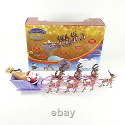 Rudolph Red-Nosed Reindeer Santas Sleigh Team Music Set Xmas Display 2014 in Box