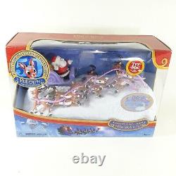 Rudolph Red-Nosed Reindeer Santas Sleigh Team Music Set Xmas Display 2014 in Box