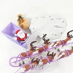 Rudolph Red-Nosed Reindeer Santas Sleigh Team Music Set Xmas Display 2014 in Box