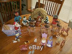 Rudolph Reindeer Team Santa Sleigh Sled Family Cave Play Set Figure LOT Bundle