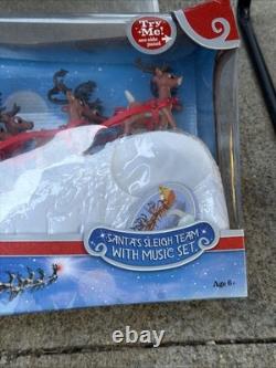 Rudolph Santa's Sleigh Team With Music Set 50th Anniversary Tested Works New