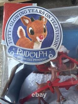 Rudolph Santa's Sleigh Team With Music Set 50th Anniversary Tested Works New