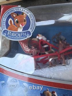 Rudolph Santa's Sleigh Team With Music Set 50th Anniversary Tested Works New