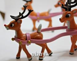 Rudolph Santa's Sleigh and Reindeer Team Playset 2004 Memory Lane Missing Santa