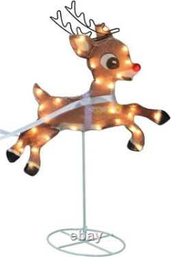 Rudolph The RED Nosed Reindeer with Santa and Friends Sleigh Christmas Holiday L