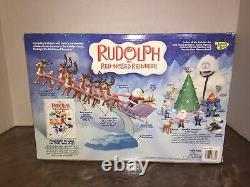 Rudolph The Red Nose Reindeer Santas Sleigh And Team Memory Lane New In Box