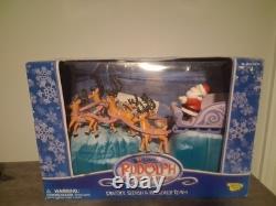 Rudolph The Red Nosed Reindeer Santa's Sleigh Reindeer Team Figurine W-Stand Set