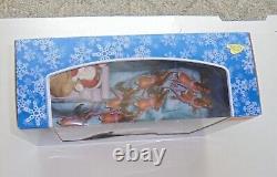 Rudolph The Red Nosed Reindeer Santa's Sleigh Reindeer Team Figurine W-Stand Set