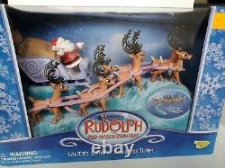 Rudolph The Red Nosed Reindeer Santas Sleigh & Reindeer Team new in box