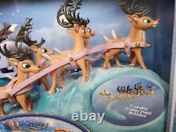 Rudolph The Red Nosed Reindeer Santas Sleigh & Reindeer Team new in box